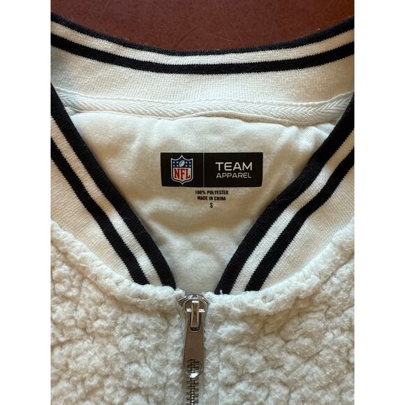 Carolina Panthers New Era Sherpa Bomber Jacket – Cream – Women’s S - Picture 8 of 8